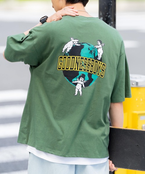 Rocky Monroe（ロッキーモンロー）の「オーバーサイズ 別注 エンジェルプリント半袖Tシャツ アメリカコットン（Tシャツ/カットソー・メンズ・ホワイト/ブラック/パープル/ブルー/グリーン/チャコール・M/L/XL）」の20枚目の写真