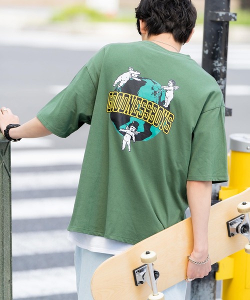 Rocky Monroe（ロッキーモンロー）の「オーバーサイズ 別注 エンジェルプリント半袖Tシャツ アメリカコットン（Tシャツ/カットソー・メンズ・ホワイト/ブラック/パープル/ブルー/グリーン/チャコール・M/L/XL）」の22枚目の写真
