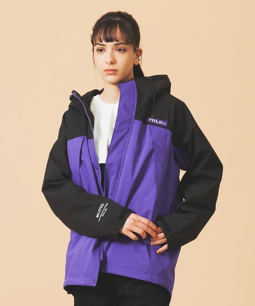 MILKFED.（ミルクフェド）の「BACK LOGO BICOLOR MOUNTAIN PARKA（マウンテンパーカー・レディース・ライトブルー/ライトピンク/オリーブ/オフホワイト/パープル・M/S）」の17枚目の写真