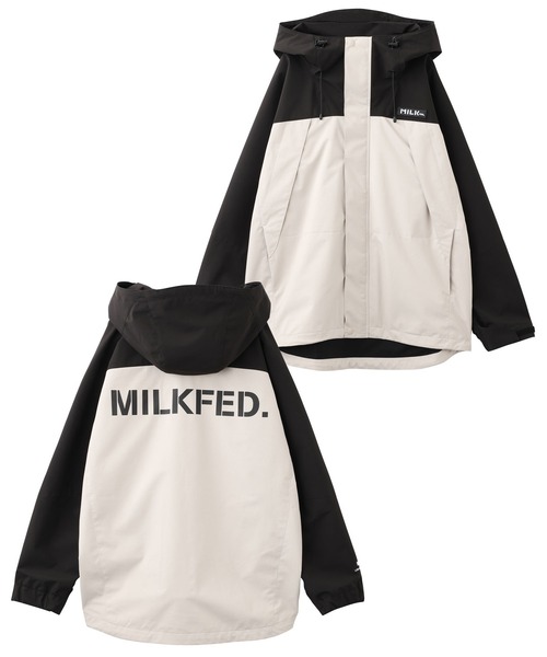 MILKFED.（ミルクフェド）の「BACK LOGO BICOLOR MOUNTAIN PARKA（マウンテンパーカー・レディース・ライトブルー/ライトピンク/オリーブ/オフホワイト/パープル・M/S）」の12枚目の写真