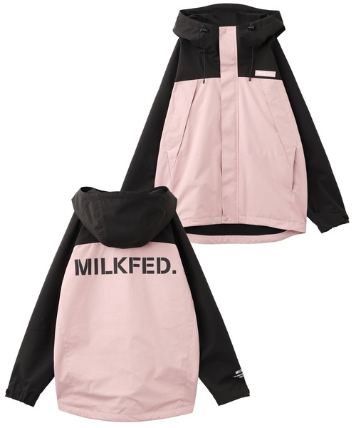 MILKFED.（ミルクフェド）の「BACK LOGO BICOLOR MOUNTAIN PARKA（マウンテンパーカー・レディース・ライトブルー/ライトピンク/オリーブ/オフホワイト/パープル・M/S）」の14枚目の写真