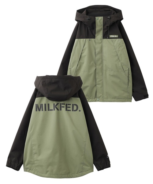 MILKFED.（ミルクフェド）の「BACK LOGO BICOLOR MOUNTAIN PARKA（マウンテンパーカー・レディース・ライトブルー/ライトピンク/オリーブ/オフホワイト/パープル・M/S）」の15枚目の写真
