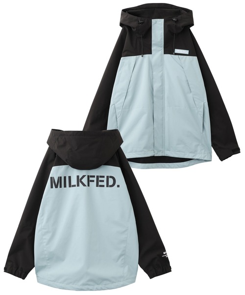 MILKFED.（ミルクフェド）の「BACK LOGO BICOLOR MOUNTAIN PARKA（マウンテンパーカー・レディース・ライトブルー/ライトピンク/オリーブ/オフホワイト/パープル・M/S）」の16枚目の写真