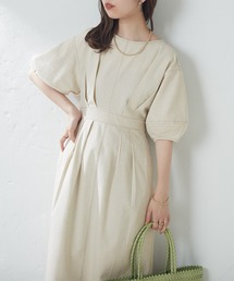 natural couture | 配色ステッチランタンナローワンピース(ワンピース)