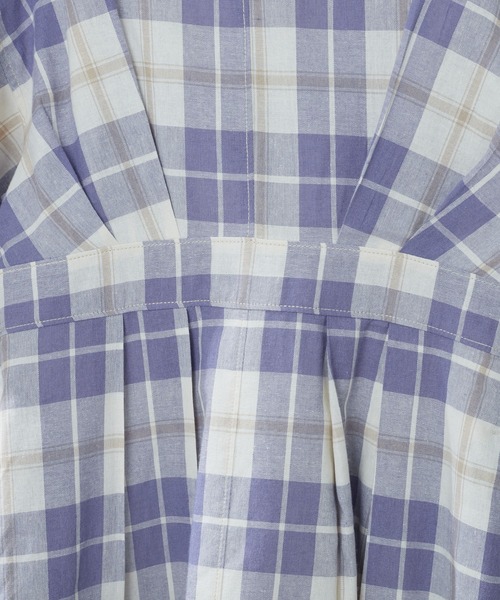 配色ステッチランタンナローワンピース