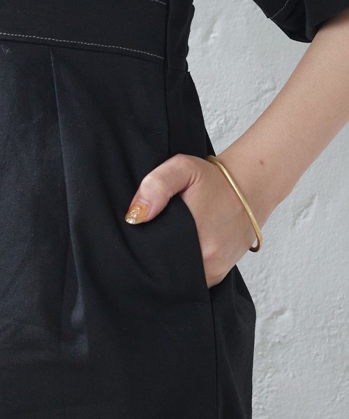 natural couture（ナチュラルクチュール）の「配色ステッチランタンナローワンピース（ワンピース・レディース・ブラック/ライトベージュ/グリーン/オレンジ/チェック・FREE）」の20枚目の写真