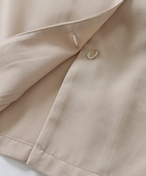 リネンライク前後2WAY袖タックブラウス