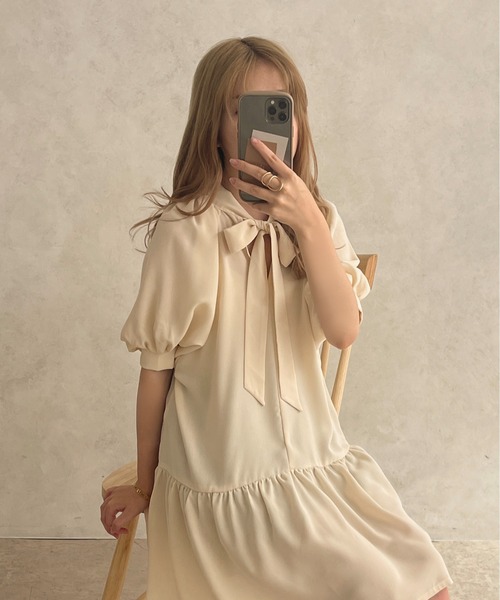 apres jour clair(アプレジュールクレア)の「【apres jour clair】2WAYリボンチュニックワンピース【ZOZOTOWN限定アイテム】(ワンピース・レディース・ベージュ/アイボリー/ピンク系その他・X-LARGE/フリー)」の15枚目の写真