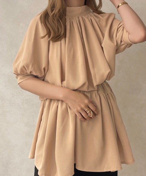 apres jour clair(アプレジュールクレア)の「【apres jour clair】2WAYリボンチュニックワンピース【ZOZOTOWN限定アイテム】(ワンピース・レディース・ベージュ/アイボリー/ピンク系その他・X-LARGE/フリー)」の6枚目の写真