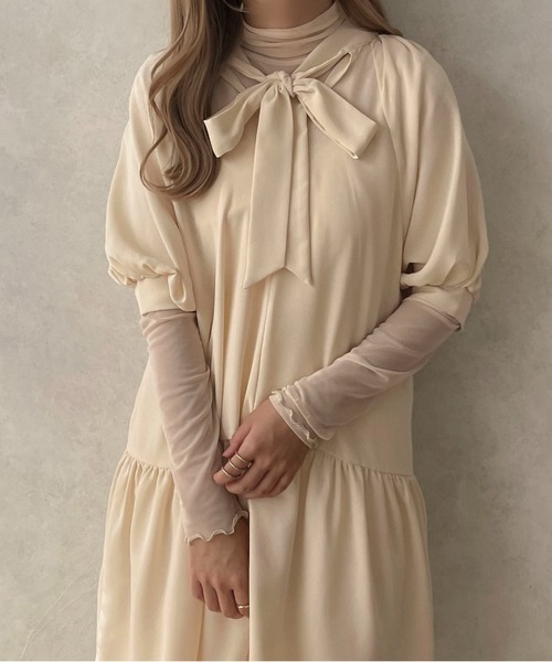 apres jour clair(アプレジュールクレア)の「【apres jour clair】2WAYリボンチュニックワンピース【ZOZOTOWN限定アイテム】(ワンピース・レディース・ベージュ/アイボリー/ピンク系その他・X-LARGE/フリー)」の12枚目の写真