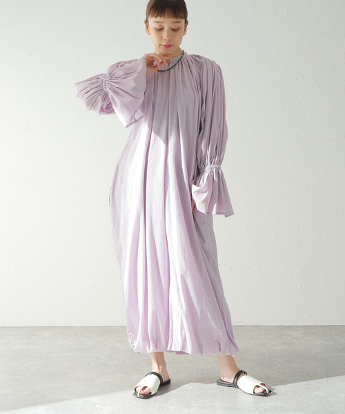 セール】【WRYHT/ライト】GATHERD SLEEVE FOLK DRESS：ワンピース  