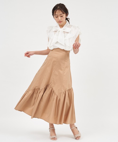 ROYAL PARTY(ロイヤルパーティー)の「ラッフルリボンブラウス(シャツ/ブラウス・レディース・ブラック/オフホワイト/ドット・FREE)」の6枚目の写真