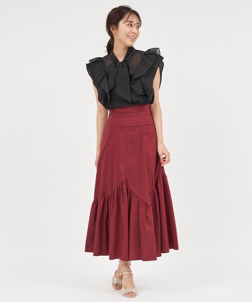 ROYAL PARTY(ロイヤルパーティー)の「ラッフルリボンブラウス(シャツ/ブラウス・レディース・ブラック/オフホワイト/ドット・FREE)」の9枚目の写真