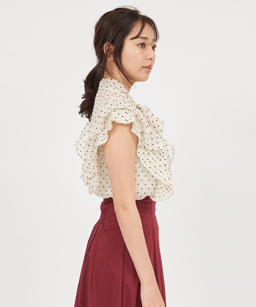 ROYAL PARTY(ロイヤルパーティー)の「ラッフルリボンブラウス(シャツ/ブラウス・レディース・ブラック/オフホワイト/ドット・FREE)」の20枚目の写真
