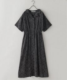 花柄開襟シャツワンピース