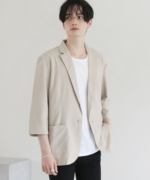 THE CASUAL(カジュアル)の「綿麻7分袖テーラードジャケット(テーラードジャケット・メンズ・ブラック/ベージュ/ネイビー/チャコール・M/XL/L)」の11枚目の写真