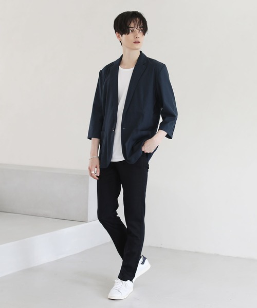 THE CASUAL(カジュアル)の「綿麻7分袖テーラードジャケット(テーラードジャケット・メンズ・ブラック/ベージュ/ネイビー/チャコール・M/XL/L)」の16枚目の写真