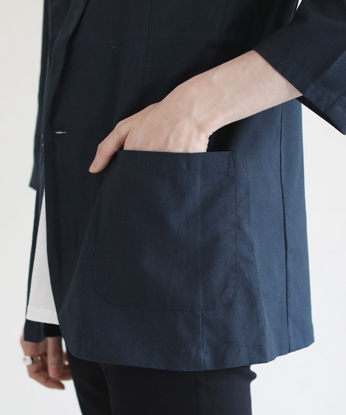 THE CASUAL(カジュアル)の「綿麻7分袖テーラードジャケット(テーラードジャケット・メンズ・ブラック/ベージュ/ネイビー/チャコール・M/XL/L)」の20枚目の写真