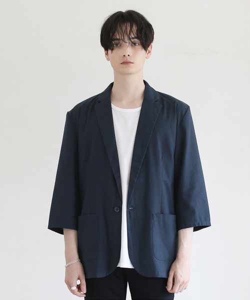 THE CASUAL(カジュアル)の「綿麻7分袖テーラードジャケット(テーラードジャケット・メンズ・ブラック/ベージュ/ネイビー/チャコール・M/XL/L)」の17枚目の写真