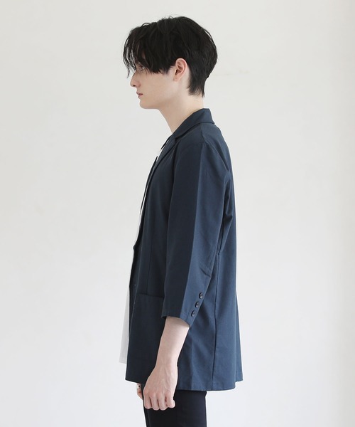 THE CASUAL(カジュアル)の「綿麻7分袖テーラードジャケット(テーラードジャケット・メンズ・ブラック/ベージュ/ネイビー/チャコール・M/XL/L)」の18枚目の写真