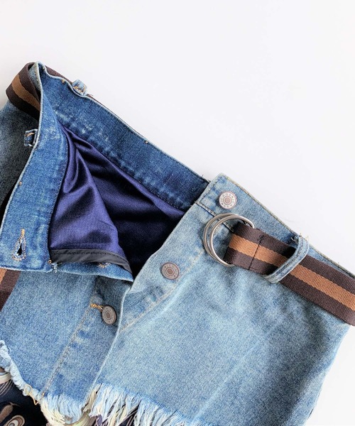 Q（キュー）の「デニムドッキングスカート（スカート・レディース・マルチ・MEDIUM）」の8枚目の写真