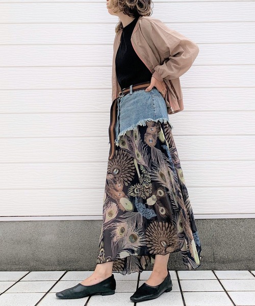 Q（キュー）の「デニムドッキングスカート（スカート・レディース・マルチ・MEDIUM）」の6枚目の写真