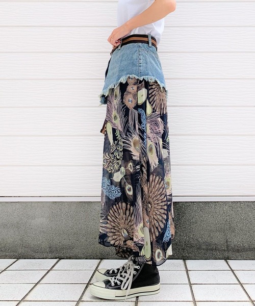 Q（キュー）の「デニムドッキングスカート（スカート・レディース・マルチ・MEDIUM）」の7枚目の写真