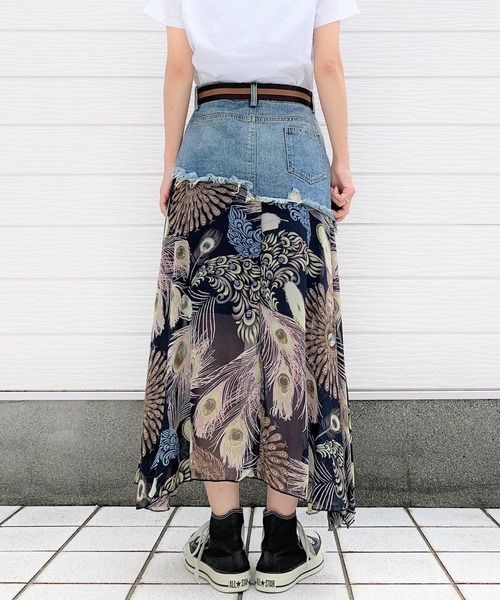 Q（キュー）の「デニムドッキングスカート（スカート・レディース・マルチ・MEDIUM）」の9枚目の写真