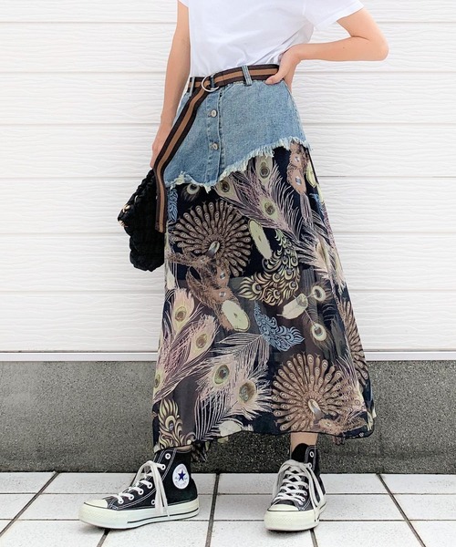 Q（キュー）の「デニムドッキングスカート（スカート・レディース・マルチ・MEDIUM）」の14枚目の写真