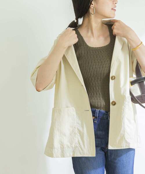 URBAN RESEARCH（アーバンリサーチ）の「ランダムアイレットテレコスクエアタンクトップ（タンクトップ・レディース・カーキ/ブラック/オフホワイト・FREE）」の3枚目の写真