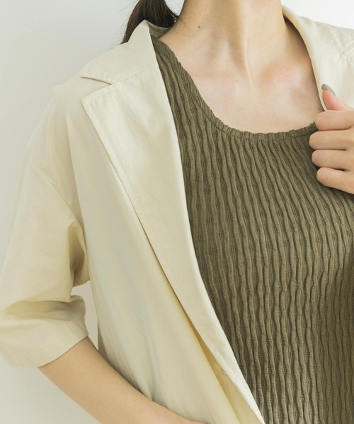 URBAN RESEARCH（アーバンリサーチ）の「ランダムアイレットテレコスクエアタンクトップ（タンクトップ・レディース・カーキ/ブラック/オフホワイト・FREE）」の15枚目の写真