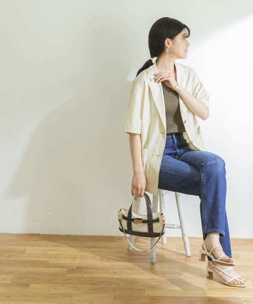 URBAN RESEARCH（アーバンリサーチ）の「ランダムアイレットテレコスクエアタンクトップ（タンクトップ・レディース・カーキ/ブラック/オフホワイト・FREE）」の17枚目の写真