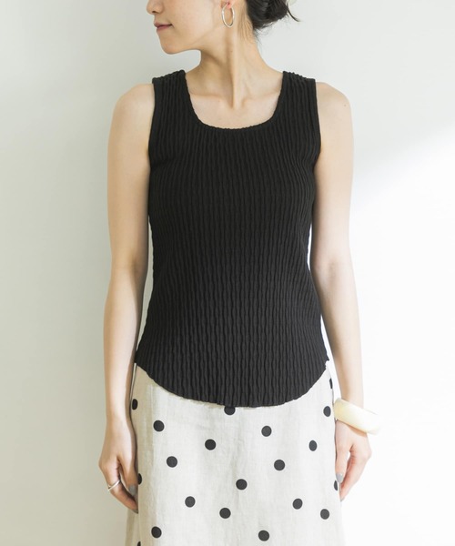 URBAN RESEARCH（アーバンリサーチ）の「ランダムアイレットテレコスクエアタンクトップ（タンクトップ・レディース・カーキ/ブラック/オフホワイト・FREE）」の18枚目の写真