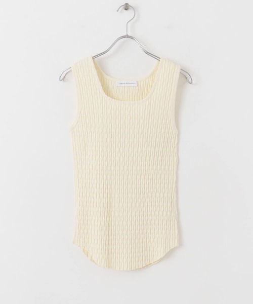 URBAN RESEARCH（アーバンリサーチ）の「ランダムアイレットテレコスクエアタンクトップ（タンクトップ・レディース・カーキ/ブラック/オフホワイト・FREE）」の21枚目の写真