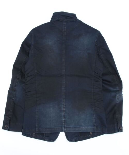 NICOLE CLUB FOR MEN(ニコルクラブフォーメン)の「イタリアンカラーカヴァーオールジャケット(デニムジャケット・メンズ・インディゴブルー/ホワイト系・MEDIUM/LARGE/X-LARGE)」の4枚目の写真