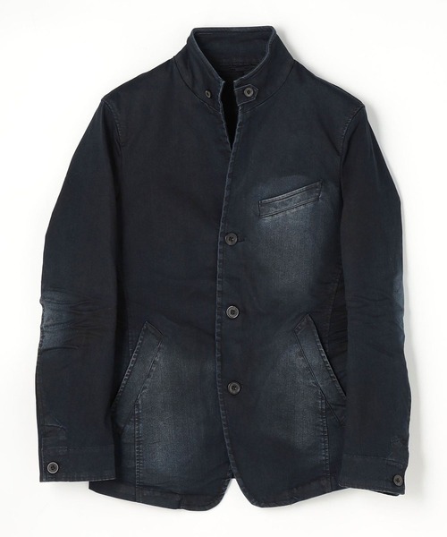 NICOLE CLUB FOR MEN(ニコルクラブフォーメン)の「イタリアンカラーカヴァーオールジャケット(デニムジャケット・メンズ・インディゴブルー/ホワイト系・MEDIUM/LARGE/X-LARGE)」の6枚目の写真
