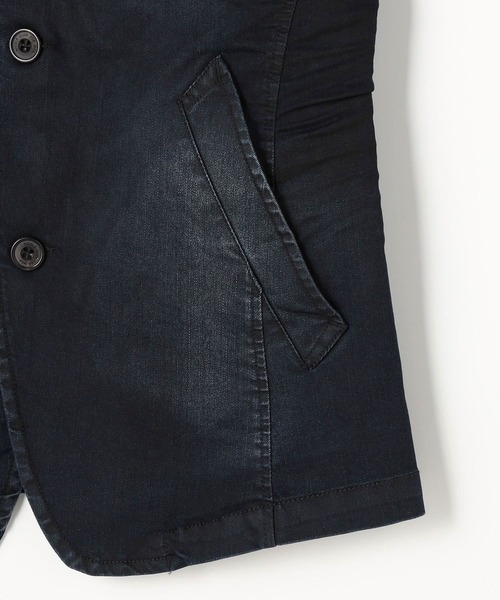 NICOLE CLUB FOR MEN(ニコルクラブフォーメン)の「イタリアンカラーカヴァーオールジャケット(デニムジャケット・メンズ・インディゴブルー/ホワイト系・MEDIUM/LARGE/X-LARGE)」の10枚目の写真