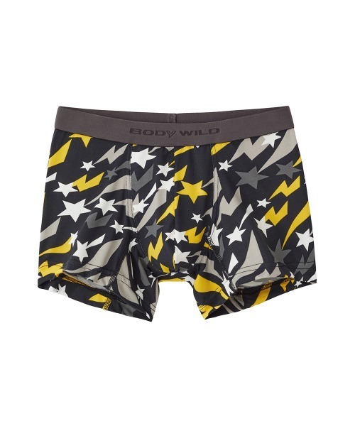BODY WILD(ボディーワイルド)の「BODYWILD/ボディワイルド ストレッチ ボクサーパンツ ナイロンジャカード シューティングスター柄(ボクサーパンツ・メンズ・イエロー/レッド・MEDIUM/LARGE)」の6枚目の写真