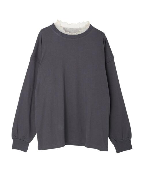 Green　Parks（グリーンパークス）の「・SUGARSPOON SET2点ロンT×シアーハイネック（Tシャツ/カットソー・レディース・ブラック/オフホワイト/チャコールグレー・FREE）」の5枚目の写真