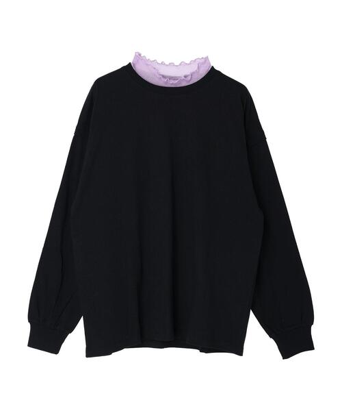 Green　Parks（グリーンパークス）の「・SUGARSPOON SET2点ロンT×シアーハイネック（Tシャツ/カットソー・レディース・ブラック/オフホワイト/チャコールグレー・FREE）」の4枚目の写真