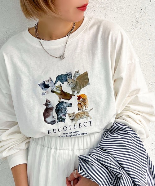 apres jour mignon（アプレジュールミニョン）の「袖ボリュームゆるロンT【ZOZOTOWN限定アイテム】（Tシャツ/カットソー・レディース・ホワイト系その他/アイボリー/ブラック/ホワイト系その他2/ブラック系その他/オフホワイト・X-LARGE/フリー）」の8枚目の写真