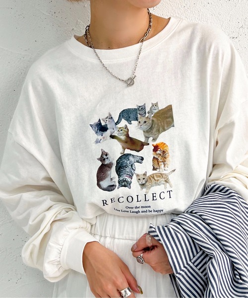 apres jour mignon（アプレジュールミニョン）の「袖ボリュームゆるロンT【ZOZOTOWN限定アイテム】（Tシャツ/カットソー・レディース・ホワイト系その他/アイボリー/ブラック/ホワイト系その他2/ブラック系その他/オフホワイト・X-LARGE/フリー）」の10枚目の写真