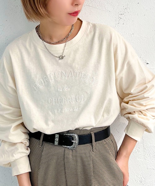 apres jour mignon（アプレジュールミニョン）の「袖ボリュームゆるロンT【ZOZOTOWN限定アイテム】（Tシャツ/カットソー・レディース・ホワイト系その他/アイボリー/ブラック/ホワイト系その他2/ブラック系その他/オフホワイト・X-LARGE/フリー）」の14枚目の写真