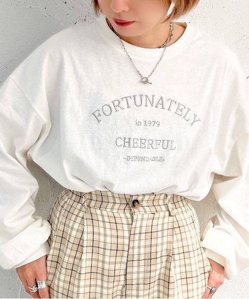 apres jour mignon（アプレジュールミニョン）の「袖ボリュームゆるロンT【ZOZOTOWN限定アイテム】（Tシャツ/カットソー・レディース・ホワイト系その他/アイボリー/ブラック/ホワイト系その他2/ブラック系その他/オフホワイト・X-LARGE/フリー）」の20枚目の写真