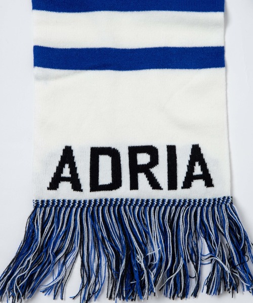 ロゴ入りマフラー ホワイト/ブルー FURLA（フルラ） マフラー ストール ボリュームマフラー アルパカ