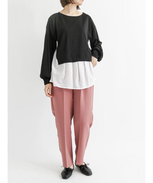 Samansa Mos2 blue(サマンサモスモスブルー)の「マルチスタイルテーパードパンツ(その他パンツ・レディース・ブラック/ベージュ/グレー/ピンク/イエロー/グリーン/ライトベージュ・SMALL/MEDIUM/LARGE)」の10枚目の写真