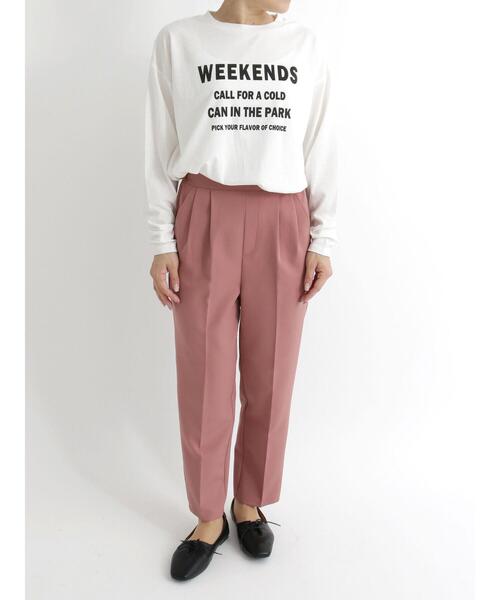 Samansa Mos2 blue(サマンサモスモスブルー)の「マルチスタイルテーパードパンツ(その他パンツ・レディース・ブラック/ベージュ/グレー/ピンク/イエロー/グリーン/ライトベージュ・SMALL/MEDIUM/LARGE)」の17枚目の写真