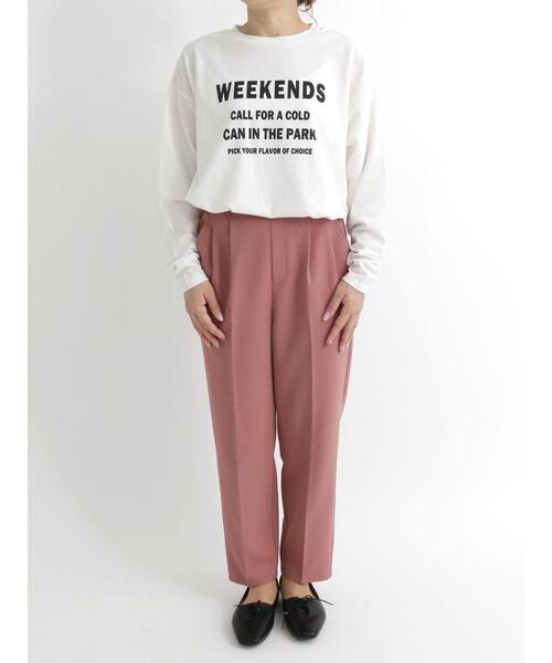 Samansa Mos2 blue(サマンサモスモスブルー)の「マルチスタイルテーパードパンツ(その他パンツ・レディース・ブラック/ベージュ/グレー/ピンク/イエロー/グリーン/ライトベージュ・SMALL/MEDIUM/LARGE)」の21枚目の写真