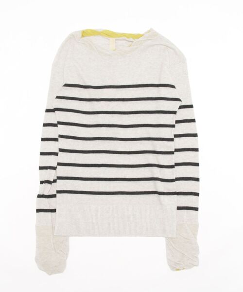 Q（キュー）の「BROSパネルボーダーニット（ニット/セーター・レディース・チャコールグレー/ホワイト系その他・MEDIUM）」の10枚目の写真