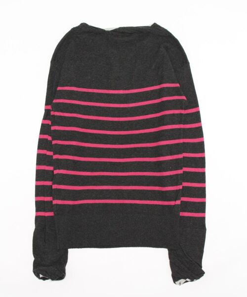 Q（キュー）の「BROSパネルボーダーニット（ニット/セーター・レディース・チャコールグレー/ホワイト系その他・MEDIUM）」の12枚目の写真